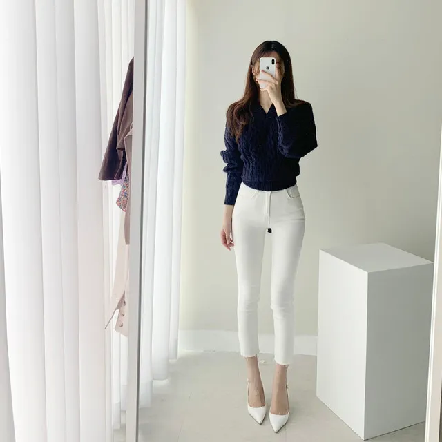 [빠른배송/1만장돌파] 스판굿 반하이 8부 일자 팬츠 면바지 화이트 블랙 베이지 상세 이미지 60