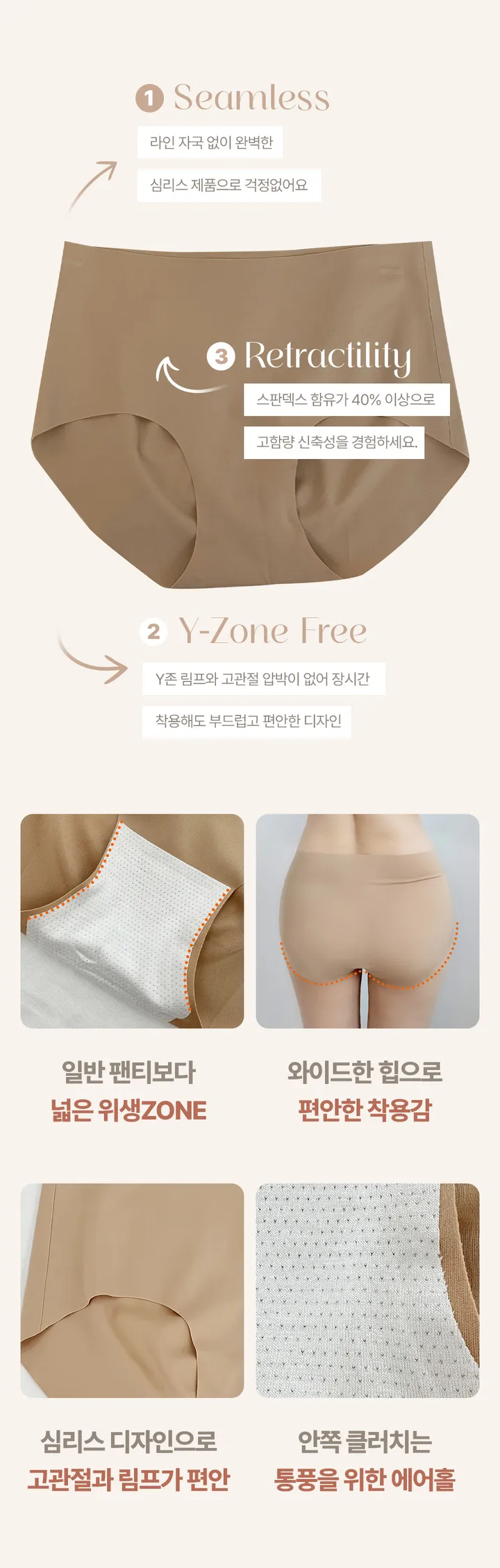 [특가묶음할인/~5XL까지]풀커버 글램 젤라인 심리스 삼각팬티 빅사이즈 노라인 상세 이미지 6