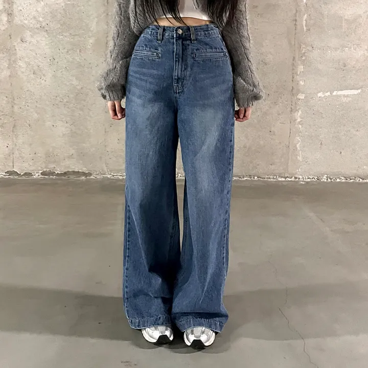 [3color/주인장인생템] 모디 립포켓 탄탄 롱 와이드데님 롱팬츠 키큰녀청바지 인생청바지 상세 이미지 18