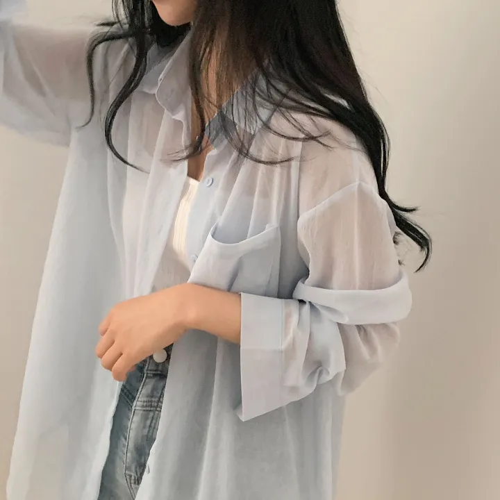 [베스트재진행] 남심저격, 시스루 루즈핏 셔츠;4col 상세 이미지 4