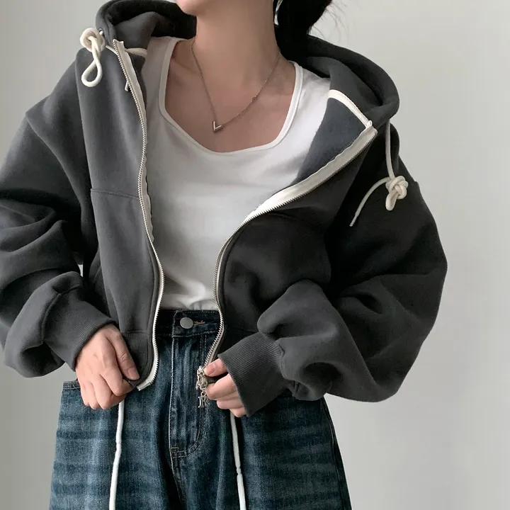 [완전인기✨/백염컬러 당일출고!] 자체제작 크치Made 꿈에 나온 핏, 투웨이 양기모 크롭 후드집업 ver 아우터 자켓 - zipup 상세 이미지 207