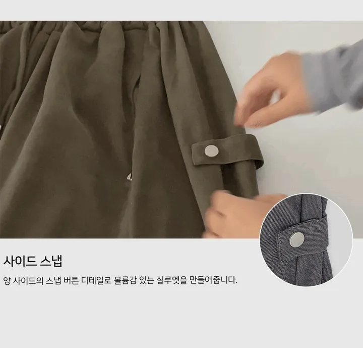 [*기획가🐰/핏보장/투웨이🤎] *사이드 스냅 버튼* 슈슈 스웨이드 코튼 투버튼 봄 가을 롱 팬츠 - 5color 상세 이미지 8