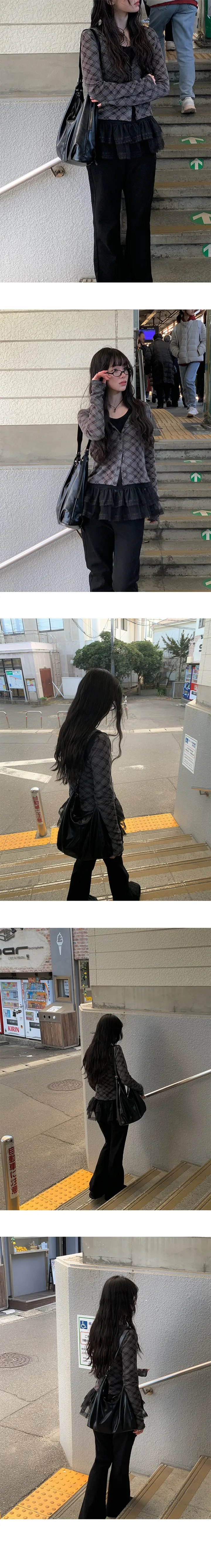 [단독진행/봄신상🖤] 닝이 체크 슬림핏 가디건 상세 이미지 10