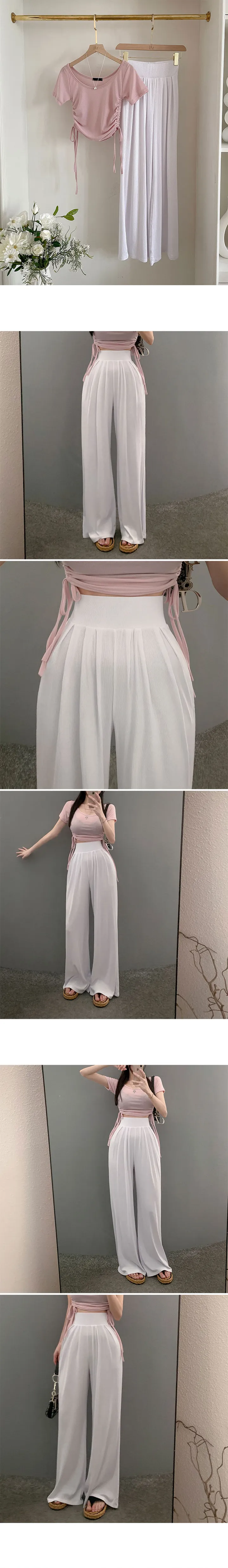 *인생팬츠/허얇골넓🩷/기본or롱*[MADE] 왕말라 허리쏙 찰랑 와이드 스판팬츠 간절기팬츠 와이드팬츠 봄 여름트레이닝 상세 이미지 13