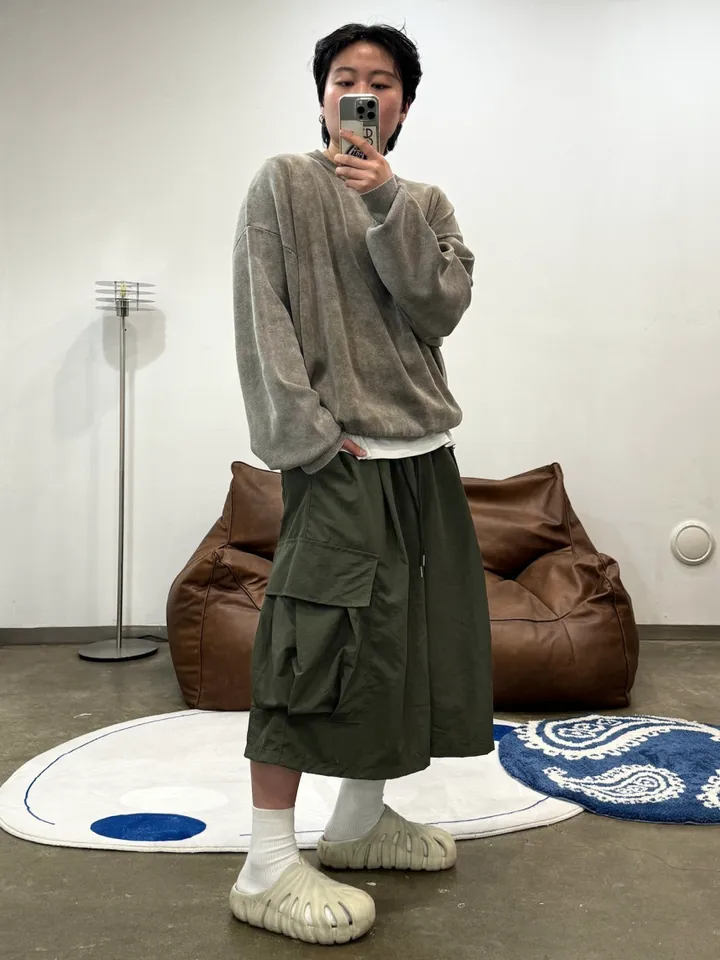 (누적 1000장)(4COLOR) 빅포켓 나일론 8부 카고팬츠 (카고반바지, 여름반바지, 8부팬츠, 와이드반바지, 카고하프팬츠, 나일론팬츠) 상세 이미지 13