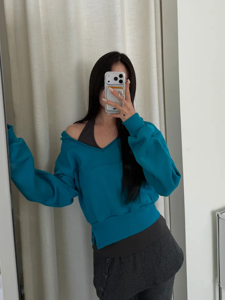 긴팔 티셔츠 모델 착용 이미지-S1L43