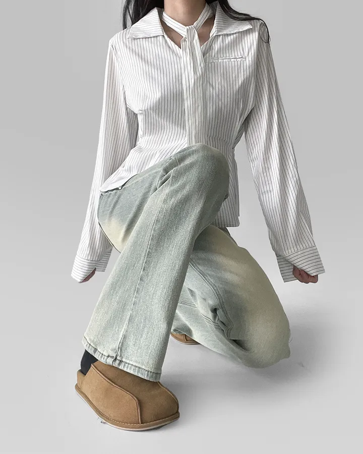 [~XL/2기장] 보헤미안 포켓걸 인어핏 S라인 워싱 부츠컷 데님 팬츠 바지 상세 이미지 57