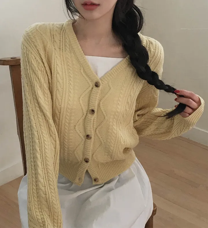 [핏추천!/국내제작] 더니드 꽈배기 케이블 루즈핏 긴팔 가디건 5colors 상세 이미지 10