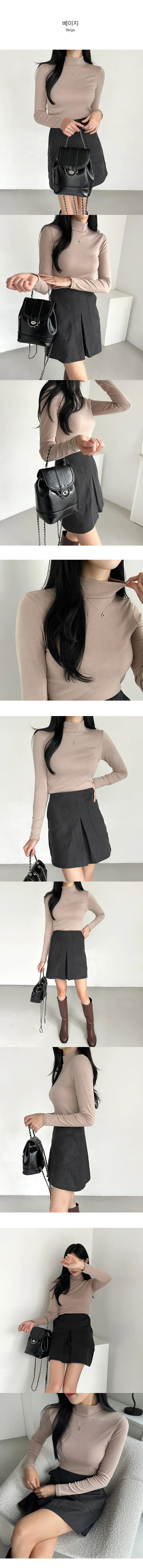 (반목/쫀쫀/후기인증) 속기모 반목티셔츠 긴팔 목폴라 7color 탄탄핏 하프넥 도톰 데일리템 상세 이미지 14