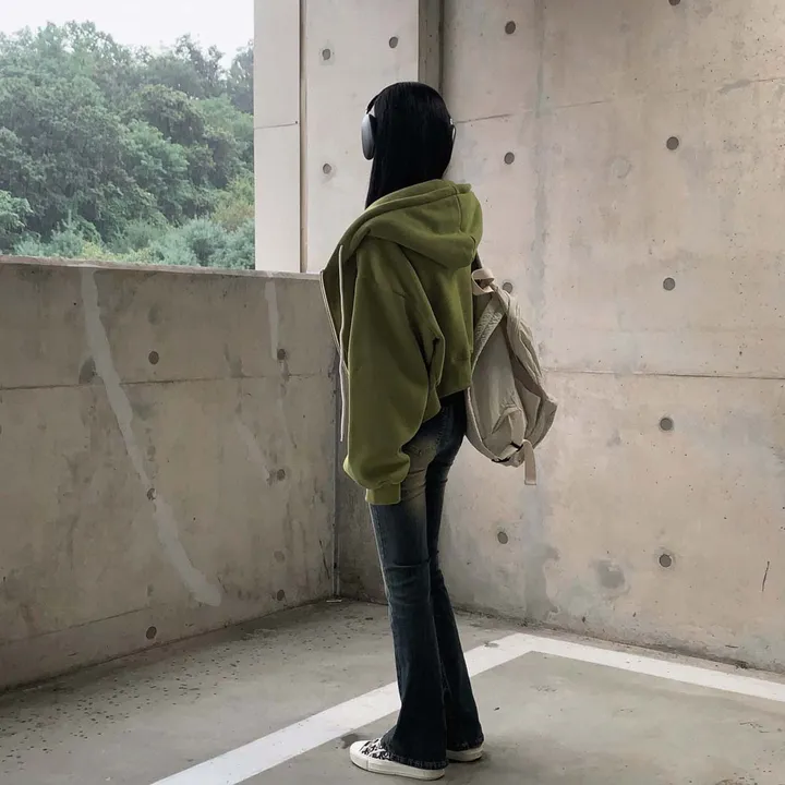 [완전인기✨/백염컬러 당일출고!] 자체제작 크치Made 꿈에 나온 핏, 투웨이 양기모 크롭 후드집업 ver 아우터 자켓 - zipup 상세 이미지 46