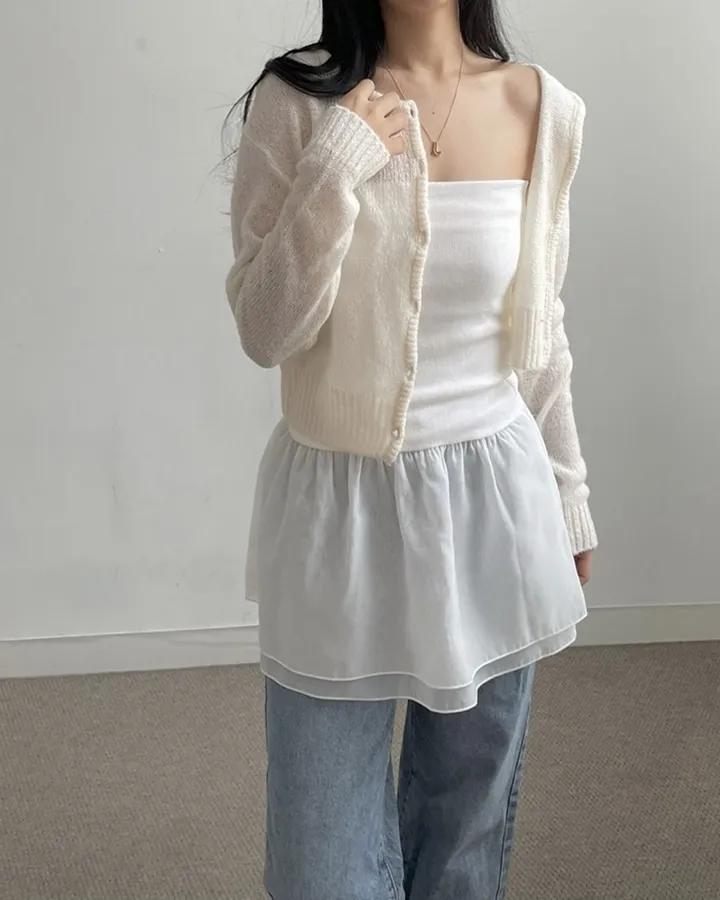 6컬러/울/모헤어/봄가디건 간절기가디건 크롭 세미크롭 상세 이미지 6