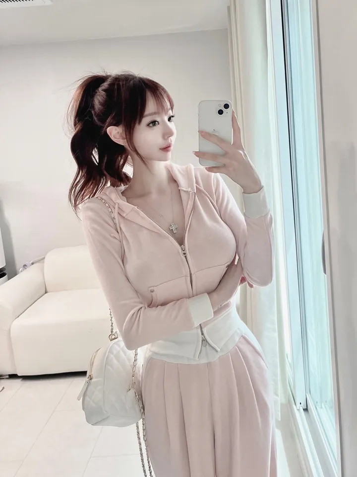 [허얇골넓핏] 허리소멸 배색 트레이닝 투피스 세트 (3color) 상세 이미지 3