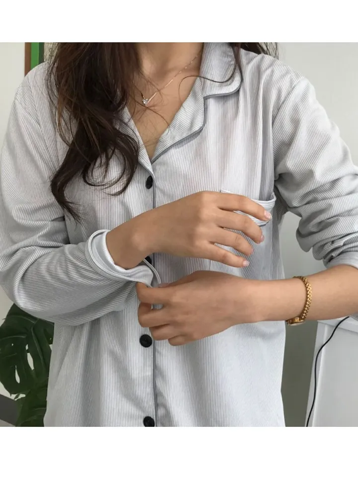 [🥛연유라떼set] 줄무늬 베이직 잠옷 베이직 심플 잠옷 상세 이미지 9