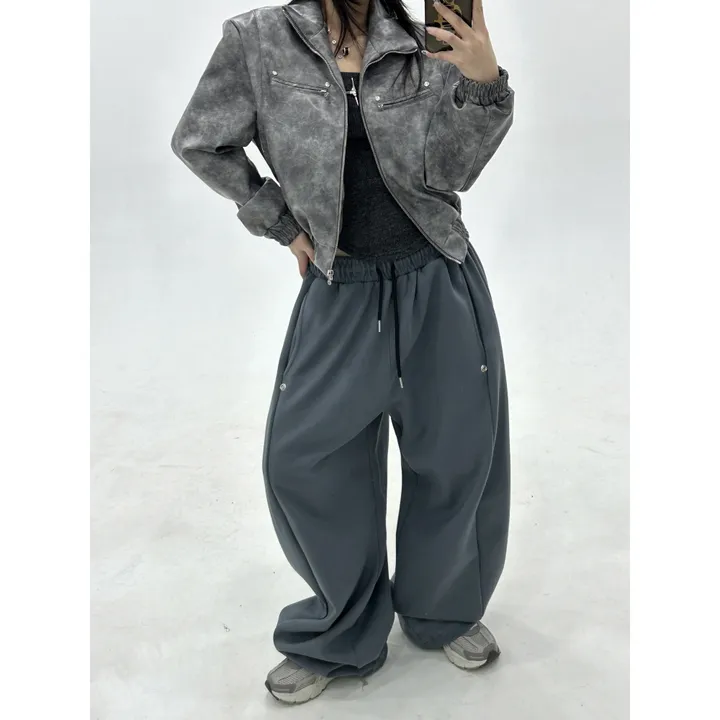 기모선택❤️[UNISEX/소장추천!/6color!]데이유 비죠 스냅 버튼 포인트 루즈 와이드 벌룬 트레이닝 팬츠(3-5일 여유주문) 상세 이미지 70