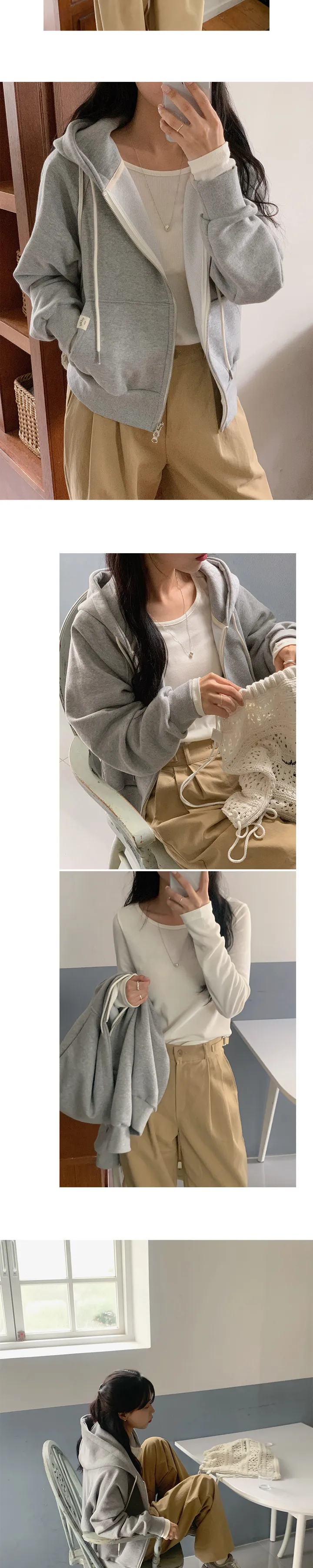 당일출고/주문폭주🎉 [here you] 룸 투웨이 후드집업 - 5color (ykk지퍼/트레이닝세트/봄아우터/후드점퍼/데일리/캠퍼스룩) 상세 이미지 22