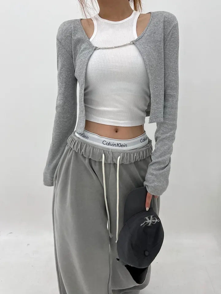 🚀당일발송🚀 chain cardigan / 유니크 체인 크롭 골지 끈 골지 볼레로 가디건 여름볼레로 여름가디건 크롭볼레로 크롭가디건 여름가디건 여름볼레로 상세 이미지 5