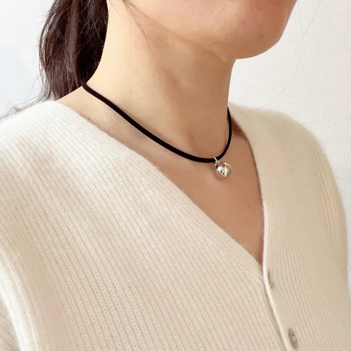 통통 초커 목걸이 (볼/하트) 블랙끈 상세 이미지 3
