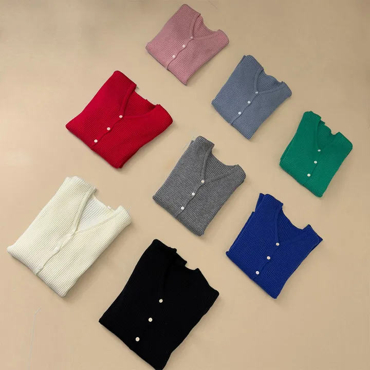 8color)デイリーリブスリムVネックニットカーディガン | ファッション