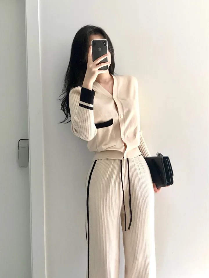 빠른🔥고퀄버전🩷원조✔️다니 롱투피스세트(긴바지,긴팔버전)104,투피스추천,트레이닝,배색추리닝,츄리닝추천,롱바지,여름바지,가디건,가디건세트,데일리,꾸안꾸,단추가디건,봄,가을 상세 이미지 8