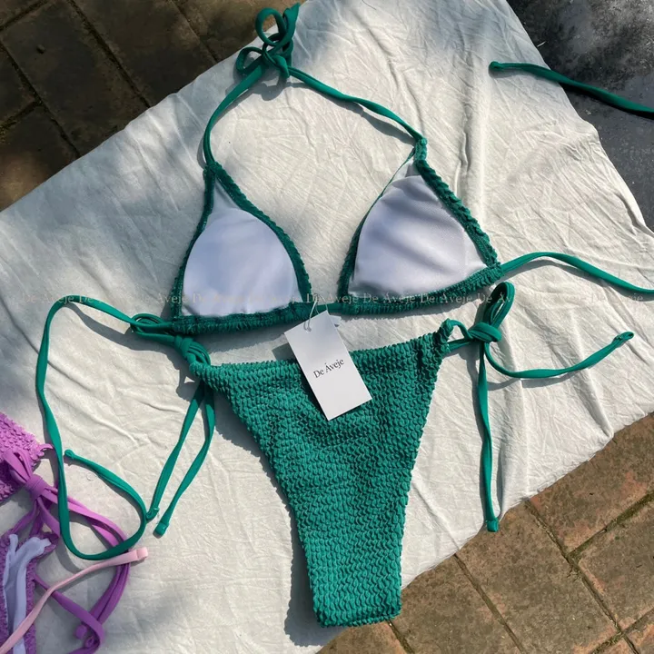 기본 끈 비키니 홀터넥 태닝 골지 3color 상세 이미지 17