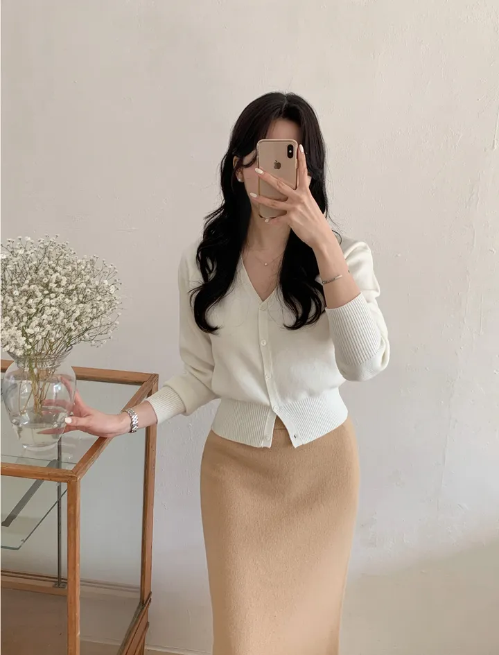 [봄신상/베이직/데일리] 빌리 브이넥가디건 7color 핑크그레이노랑 시보리 여리 니트 상세 이미지 45