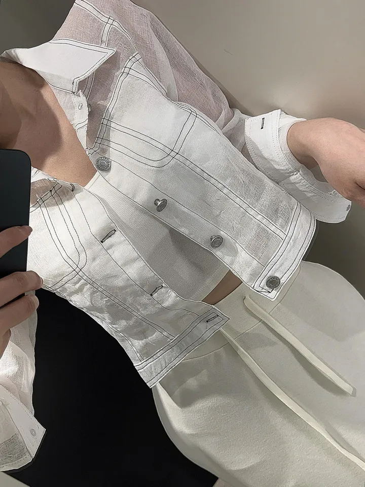 슬림 시스루 자켓 상세 이미지 2
