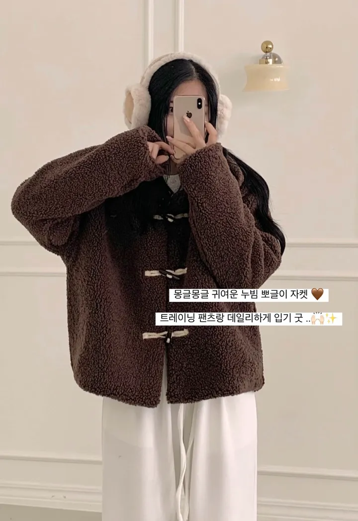 [누빔안감] 포이 양털 뽀글이 떡볶이 코트 자켓(2 colors) 상세 이미지 2