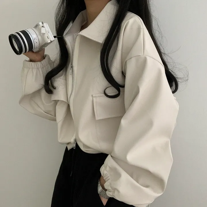 [ 봄신상 ]루즈핏 투웨이 레자 숏점퍼 상세 이미지 64