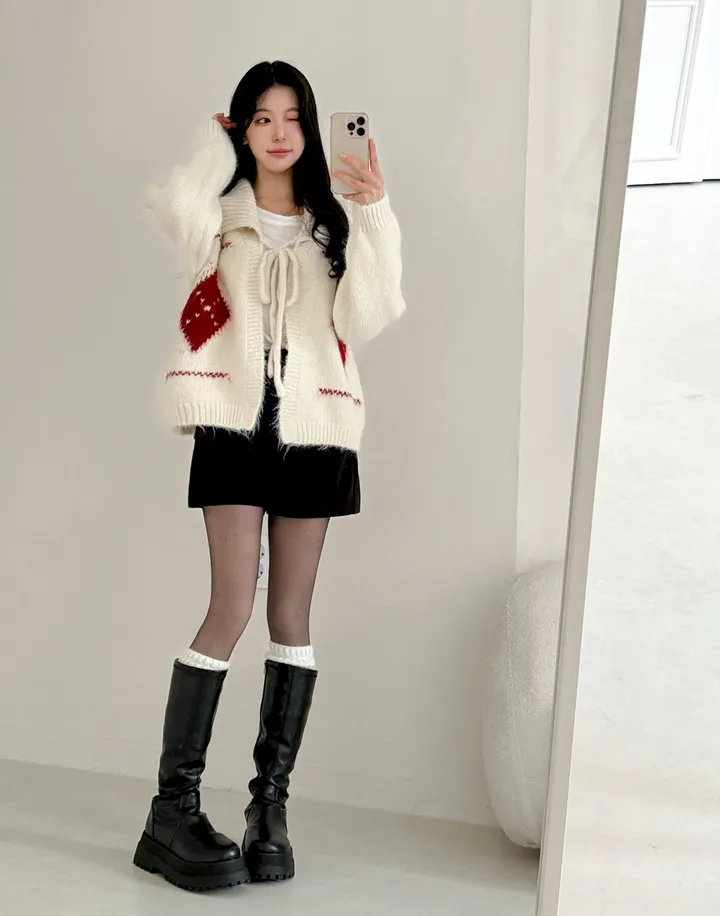 [여리핏💕] 아가일 카라 볼레로 가디건 상세 이미지 5