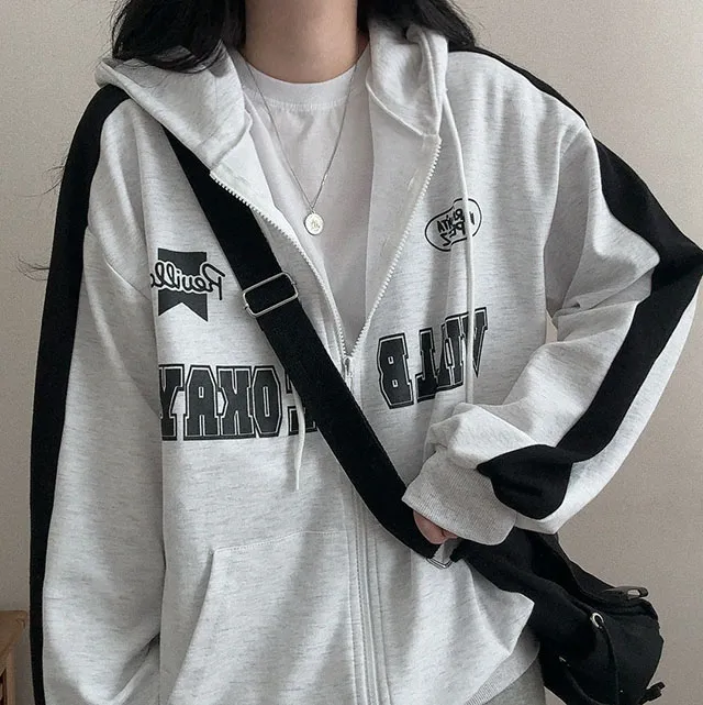 [봄신상!🌸/오버핏] 꾸안꾸, 윌비 배색 캠퍼스 후드집업 3color 상세 이미지 6