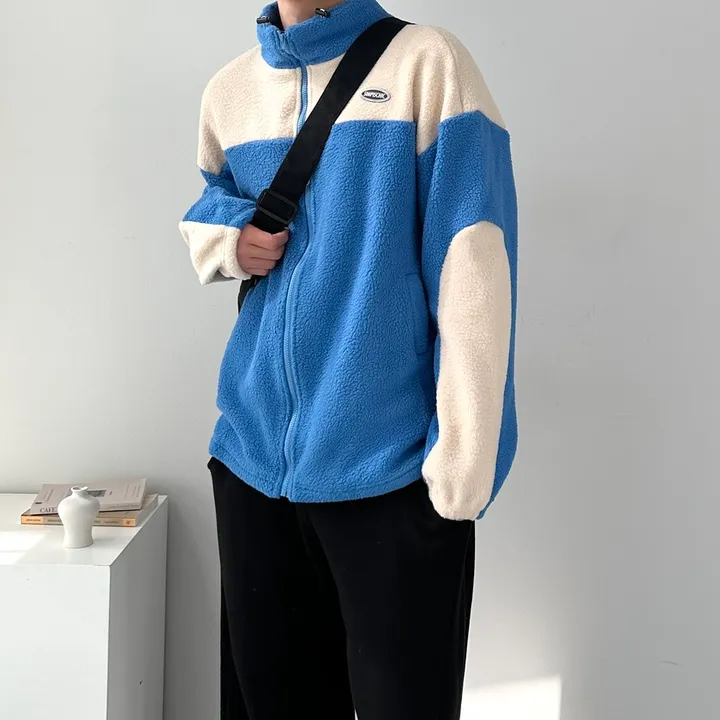 소프트 컬러블록 플리스 집업 자켓 후리스 점퍼 아우터 컬러블록오버핏플리스집업 상세 이미지 34