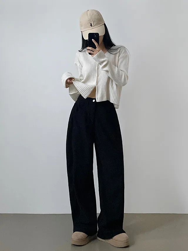 [한파대비/3기장~2XL!] 스냅버튼 융기모 코듀로이 골덴 폴딩 와이드팬츠 4color 상세 이미지 75