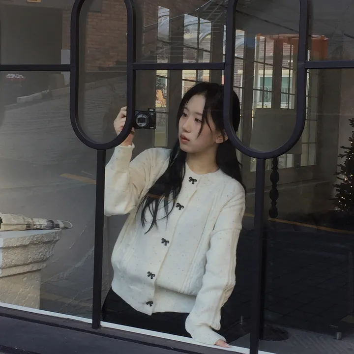 [귀여워요🐰/new신상!]쁘띠 리본 보카시 니트 가디건 - cd 상세 이미지 20