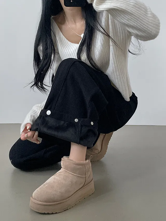 [한파대비/3기장~2XL!] 스냅버튼 융기모 코듀로이 골덴 폴딩 와이드팬츠 4color 상세 이미지 77
