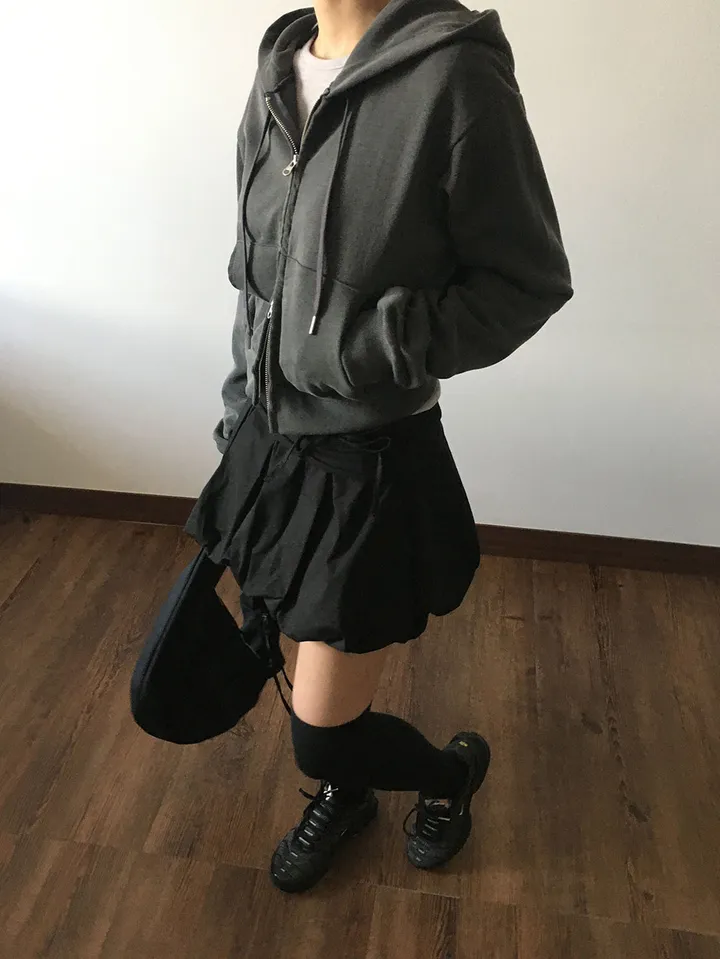 피그먼트 크롭 후드 집업 (4color) 상세 이미지 17