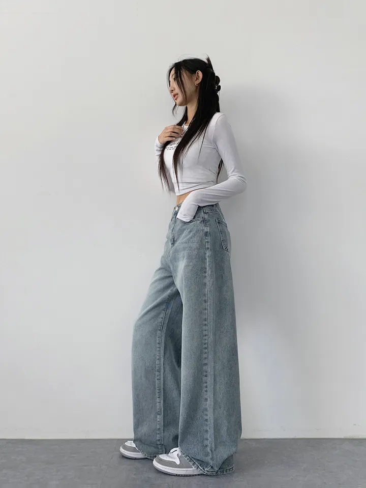 (숏,기본,롱/~XL)[사계절 인생데님,후기극찬🖤6color*사계절,스탠다드핏! 워싱 하이웨스트 데일리데님팬츠] 로키워싱스탠다드데님 상세 이미지 10