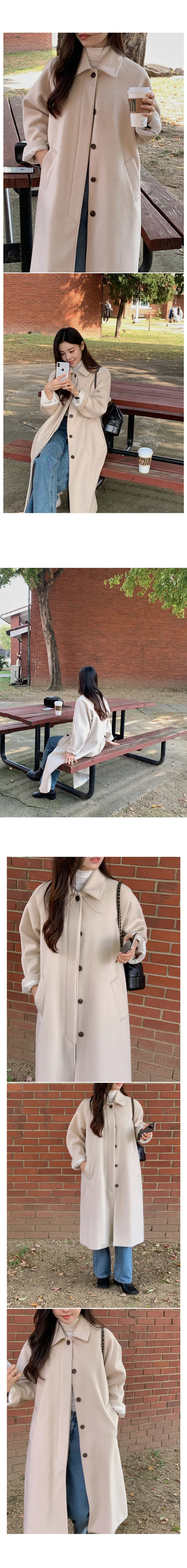 [landmade]겨울 히든버튼 울 싱글 롱 코트(5color) 상세 이미지 11