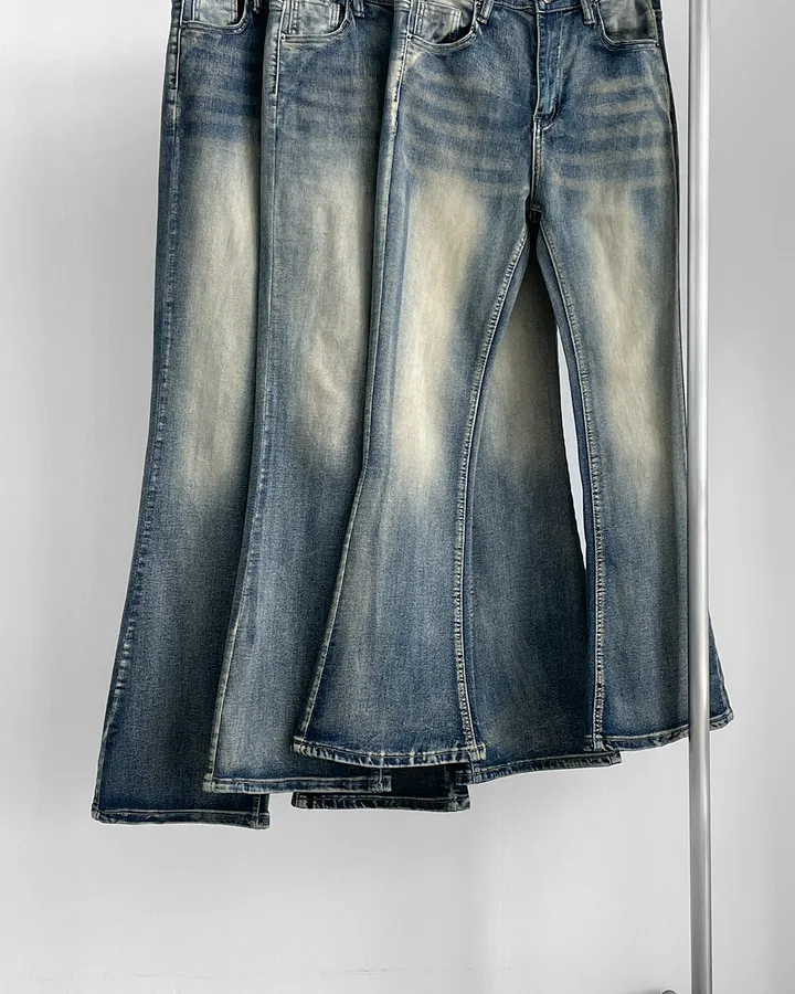 [~3XL/3기장] 뽀얀핏 스머징 텍스쳐 빈티지 워싱 쫀득 스판 부츠컷 데님 팬츠 바지 청바지 상세 이미지 75