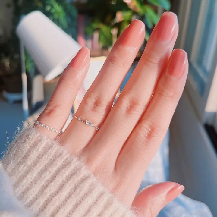 ✨판매1등✨ 실버 925 행운 나비 큐빅 레이어드 실 은반지 상세 이미지 26