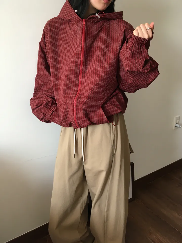 MD픽🩵 베카 체크 투웨이 후드 점퍼(5color) 상세 이미지 30