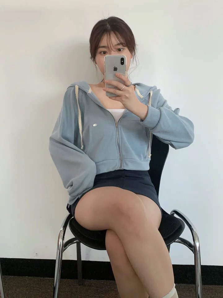 멜라운지 아크 후드 점퍼 mellounge 3col 레이스끈 패치 포인트 숏 러블리 파스텔 크롭 자켓 봄 상세 이미지 30