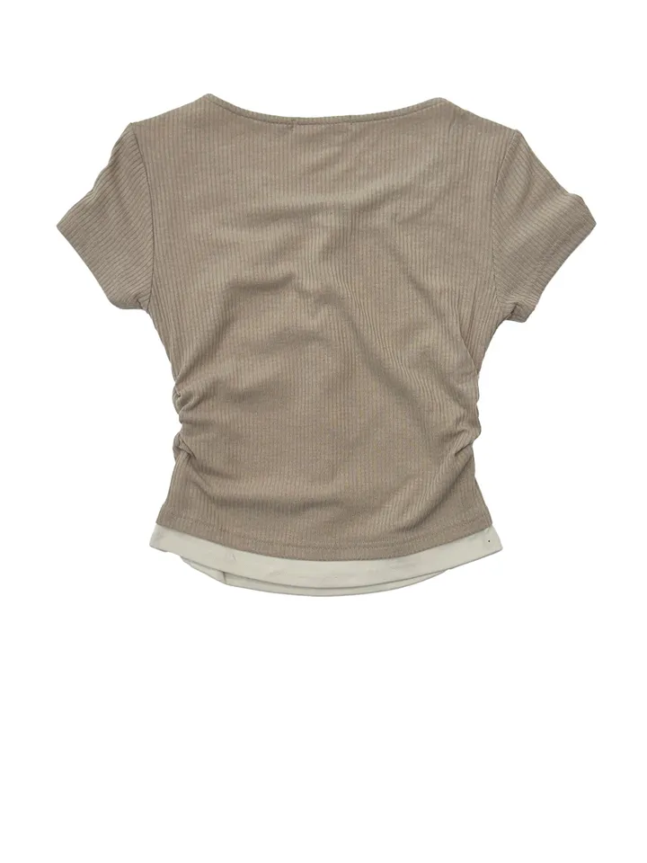 [25 SS신상🍀] Shirring Two Tone Layered Short NT 상세 이미지 9