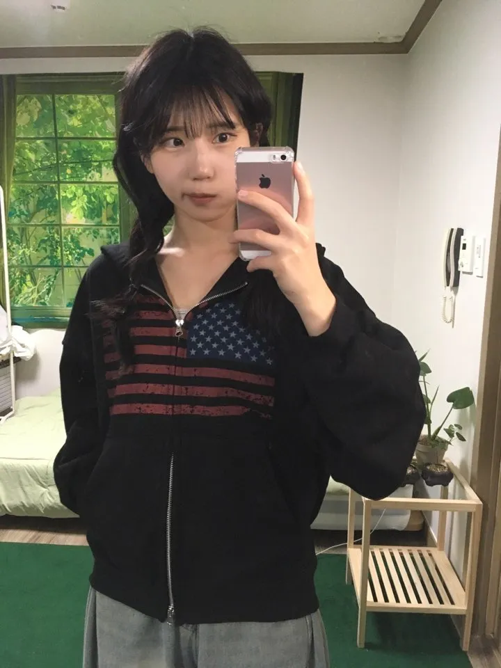[최저가‎]⋆˚✿˖°아메리칸 성조기 미국 투웨이 후드 집업(2color) 상세 이미지 5