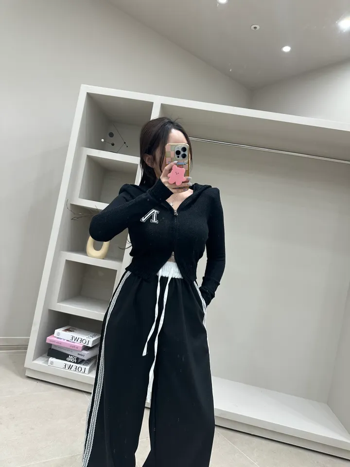 (프리미엄,핏보장,빅사이즈가능)트렌디한 자수레이스 배색 자켓팬츠세트 상세 이미지 39