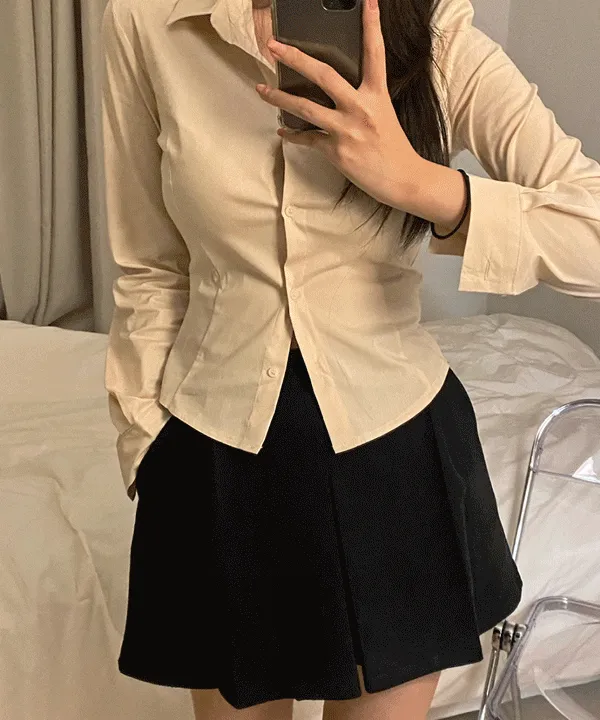 몸매 좋아보이는 슬림 라인 베이직 셔츠 (여리핏/글램핏/레이어드/출근룩/여친룩)