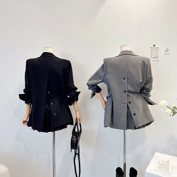 💙당일발송💙*자체제작* 뒷태여신 테일러드카라 대디자켓 버튼자켓 단추자켓 백트임 백버튼 뒷트임 오버핏자켓 슬림자켓 무지자켓 긴팔자켓 하프자켓 숏자켓 롱자켓 봄자켓 봄아우터 하객룩 상세 이미지 44