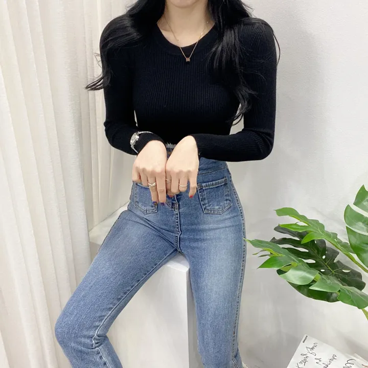 [당일방송-아이,블랙만/묶음할인] 봄 가을 겨울 이안 코이 부들 라운드 골지 니트 티셔츠 이너티 상세 이미지 45