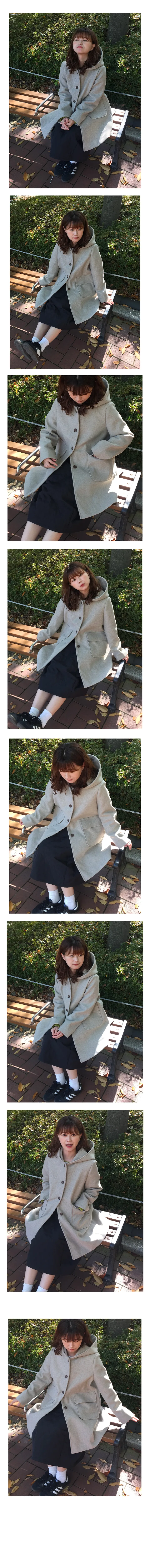[굿퀄리티] 러블리 포켓 하프 후드코트 3color 상세 이미지 2