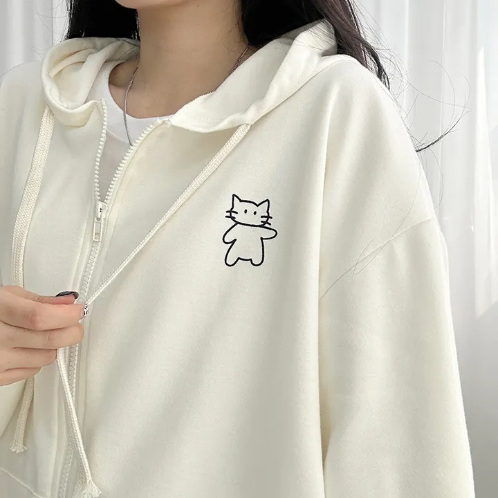 냥냥이 백레터링 오버핏 후드집업 ✔️후드집업 후드 집업 오버핏후드집업 캐릭터 뒷나염 교복후드집업 학생후드집업 빅사이즈 상세 이미지 12