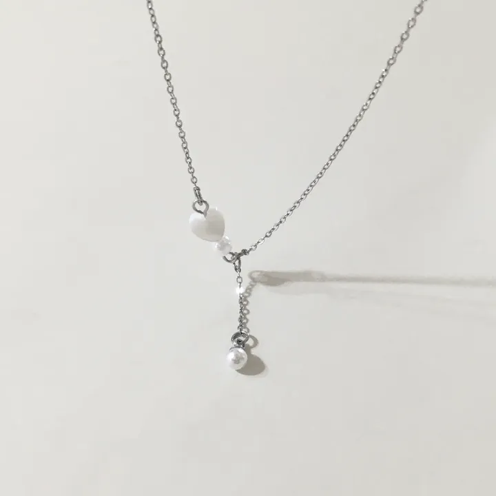[신상할인]진주 자개 하트 목걸이 상세 이미지 5